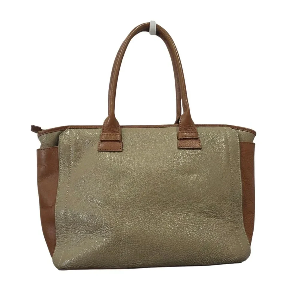 I Medici Firenze Italian Leather Tote Bag Taupe Brown Pebbled Shopper Purse